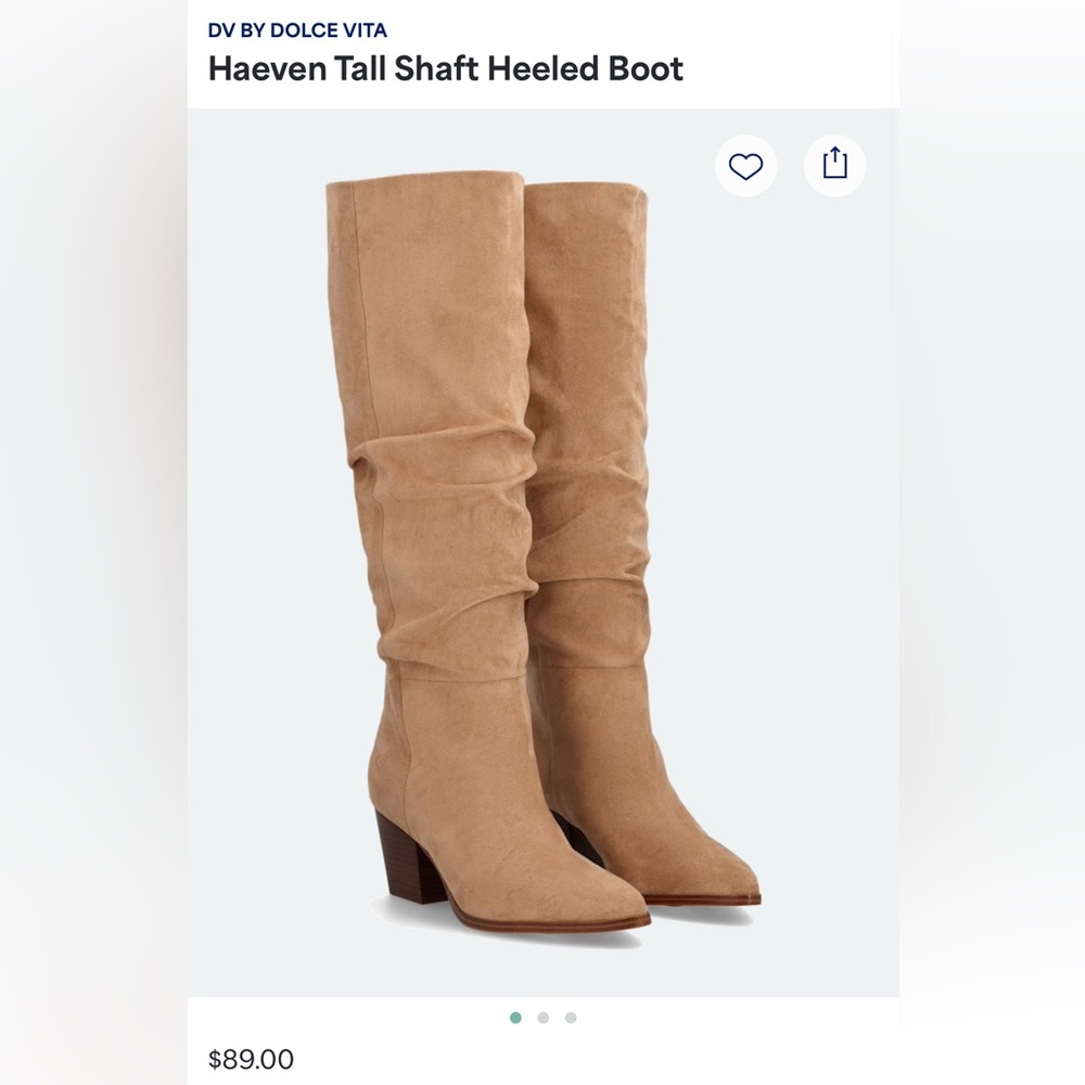 DV by Dolce Vita Tan Suede Knee-High Heeled Boots